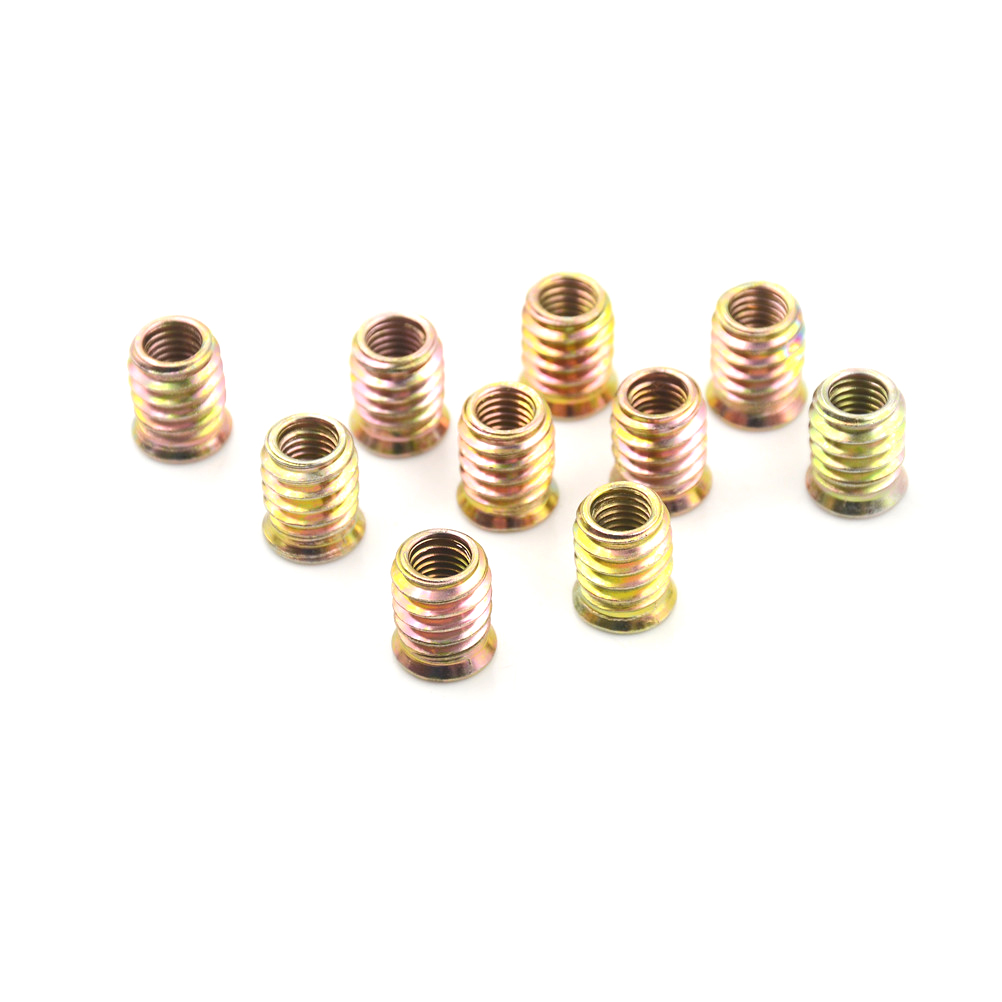 10Pcs Brass M8 E-Nut Wood Insert Interface Screws Hex Socket Nut Fittings. 