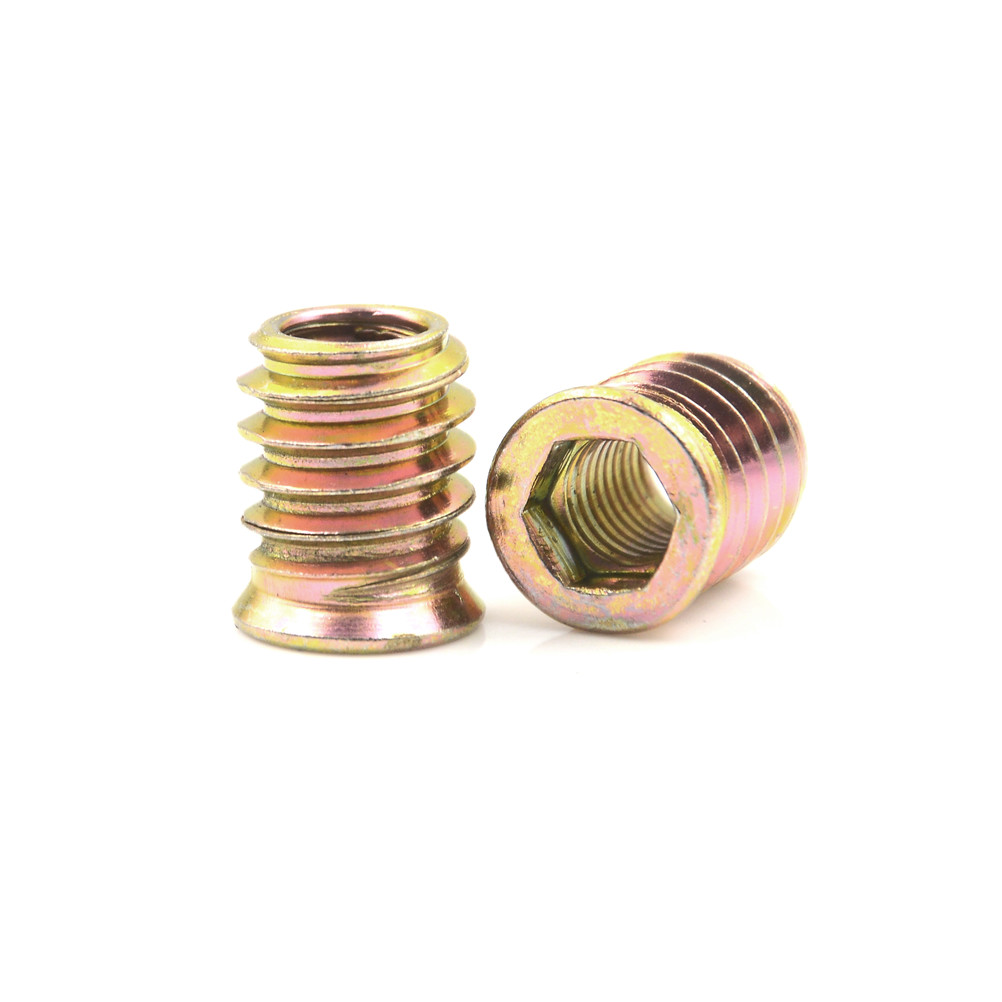 10Pcs Brass M8 E-Nut Wood Insert Interface Screws Hex Socket Nut Fittings. 